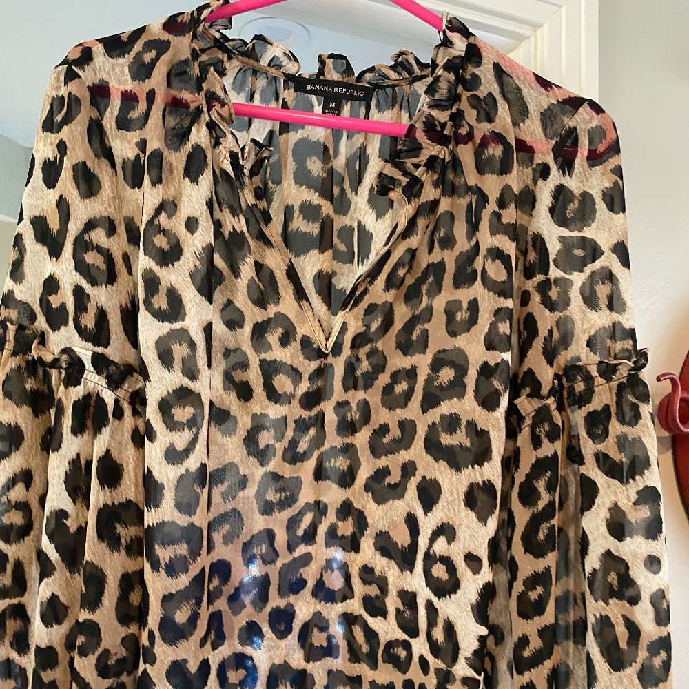 Sheer Leopard Print Blouse